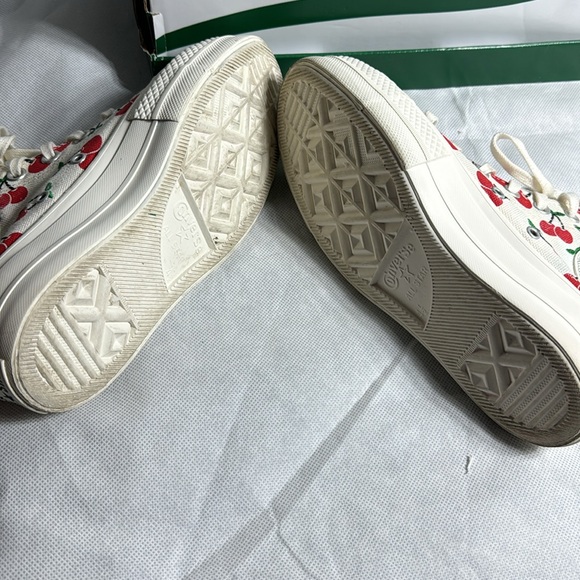 Converse White and Red Cherry Print High-Top Sneakers - Picture 8 of 9